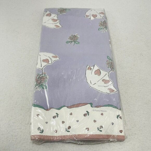 Gibson Vinyl Tablecloth Tablecover Rectangle 54x96” Long Flower Purple Reusable - Picture 2 of 7